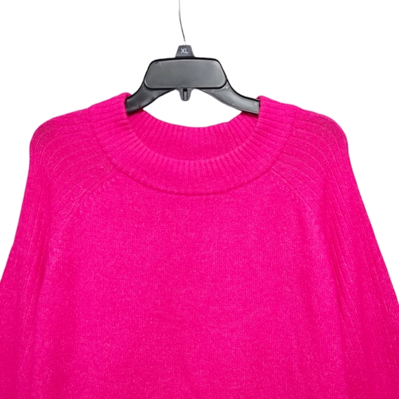 Crown & Ivy Bright Pink Balloon Sleeve Stretch Sweater Women's Plus Size 2XL - Picture 4 of 7